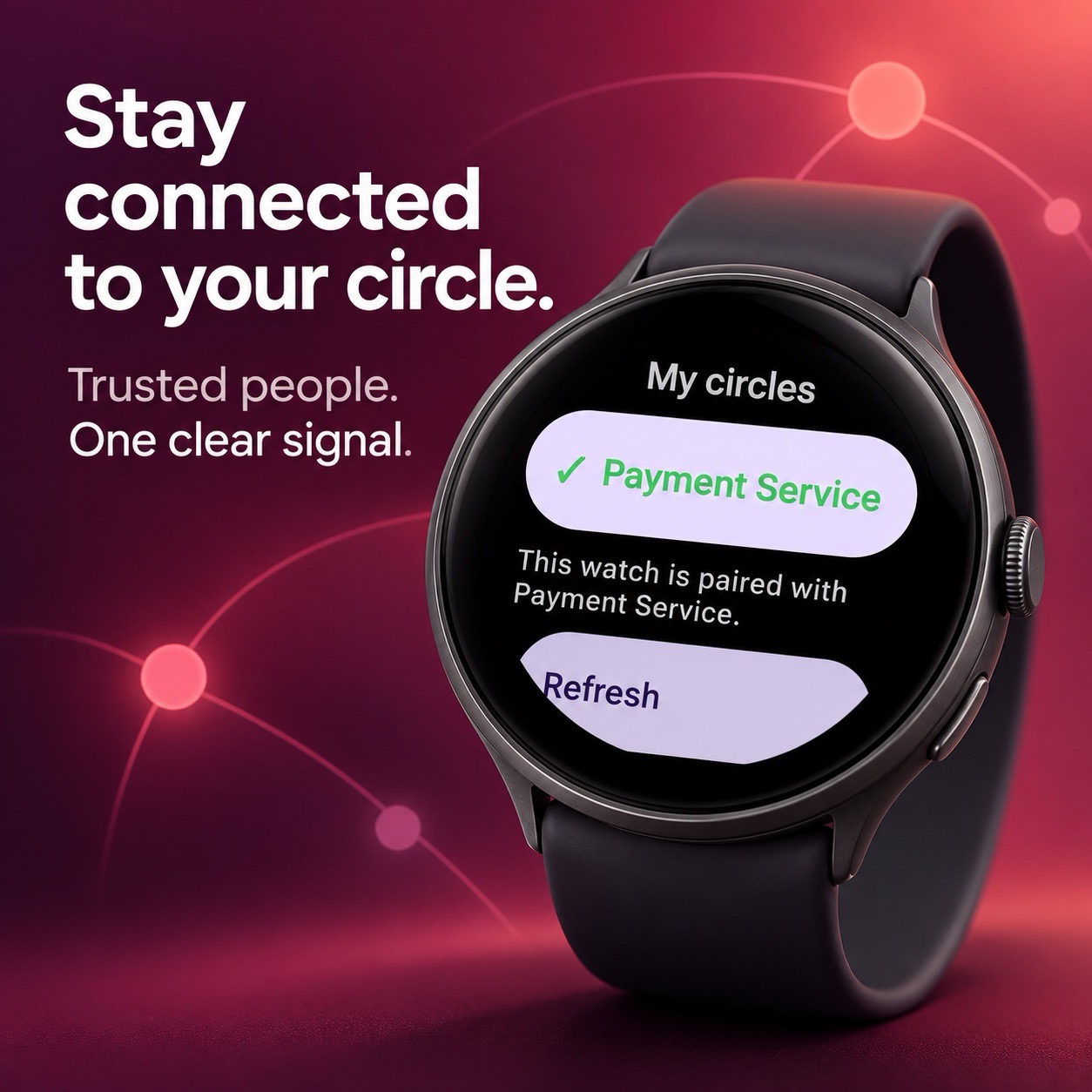 Sevloom circles displayed on a Wear OS watch